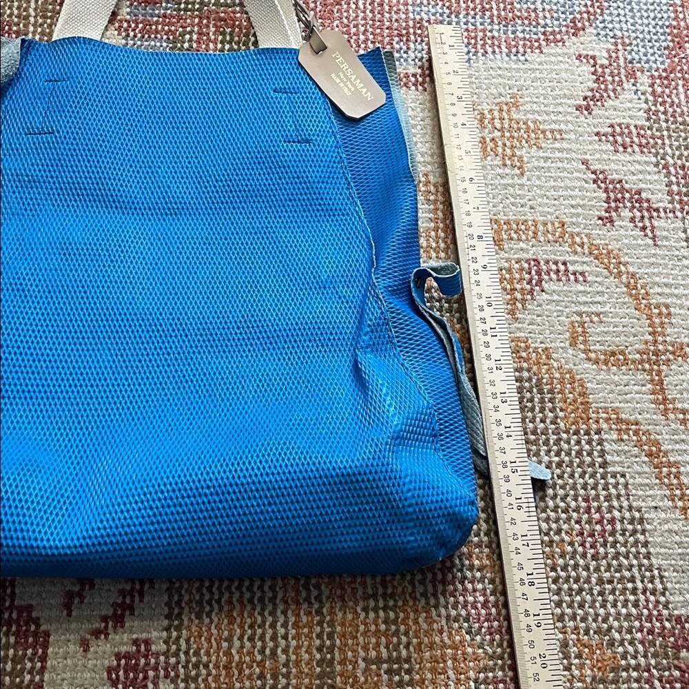 Persaman New York Made in Italy Blue Leather Tote - Picture 3 of 8